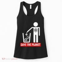 Save The Planet Humanist Anti Religion Atheist Atheism Women's Tank Top thumb 0