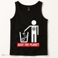Save The Planet Humanist Anti Religion Atheist Atheism Tank Top thumb 2