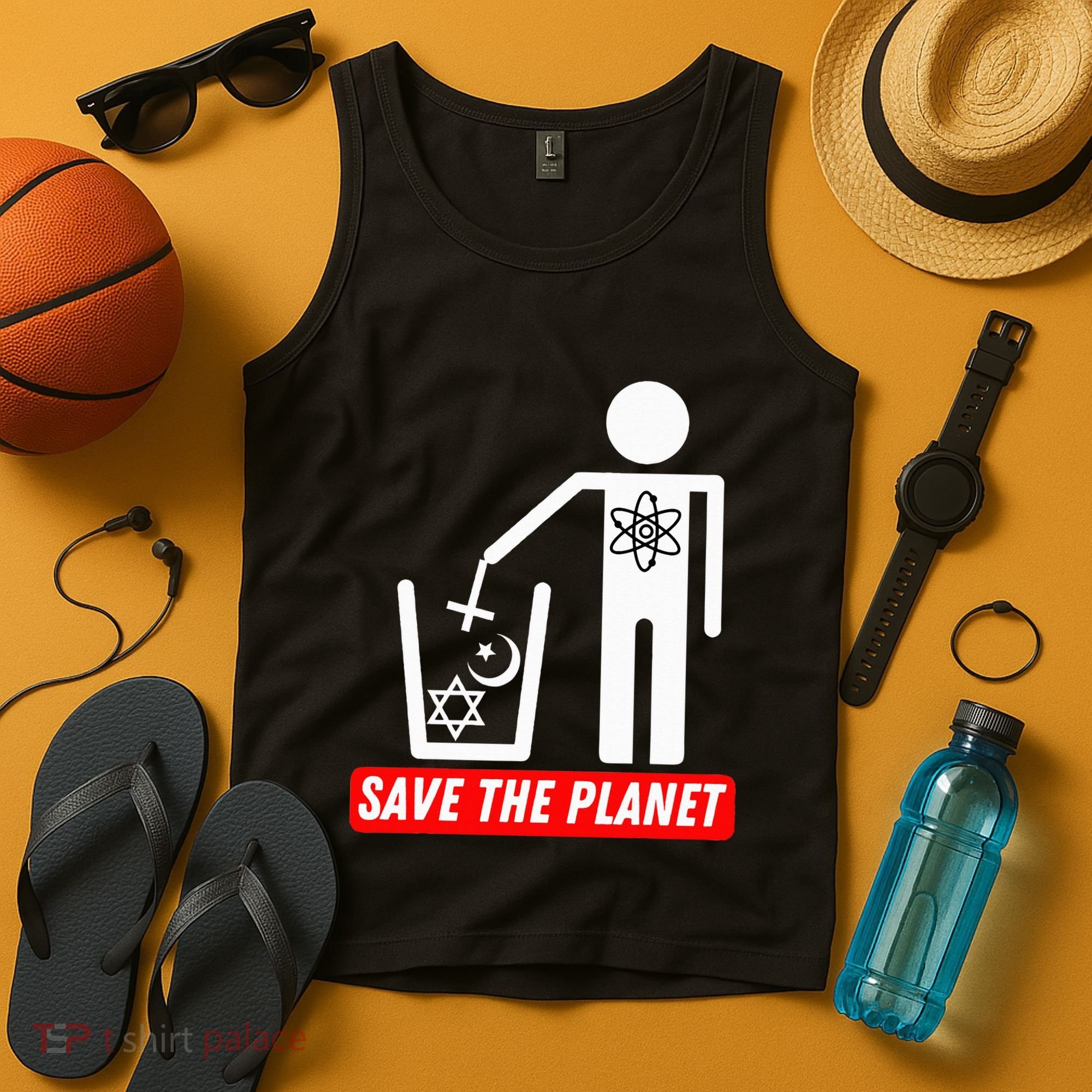 Save The Planet Humanist Anti Religion Atheist Atheism Tank Top