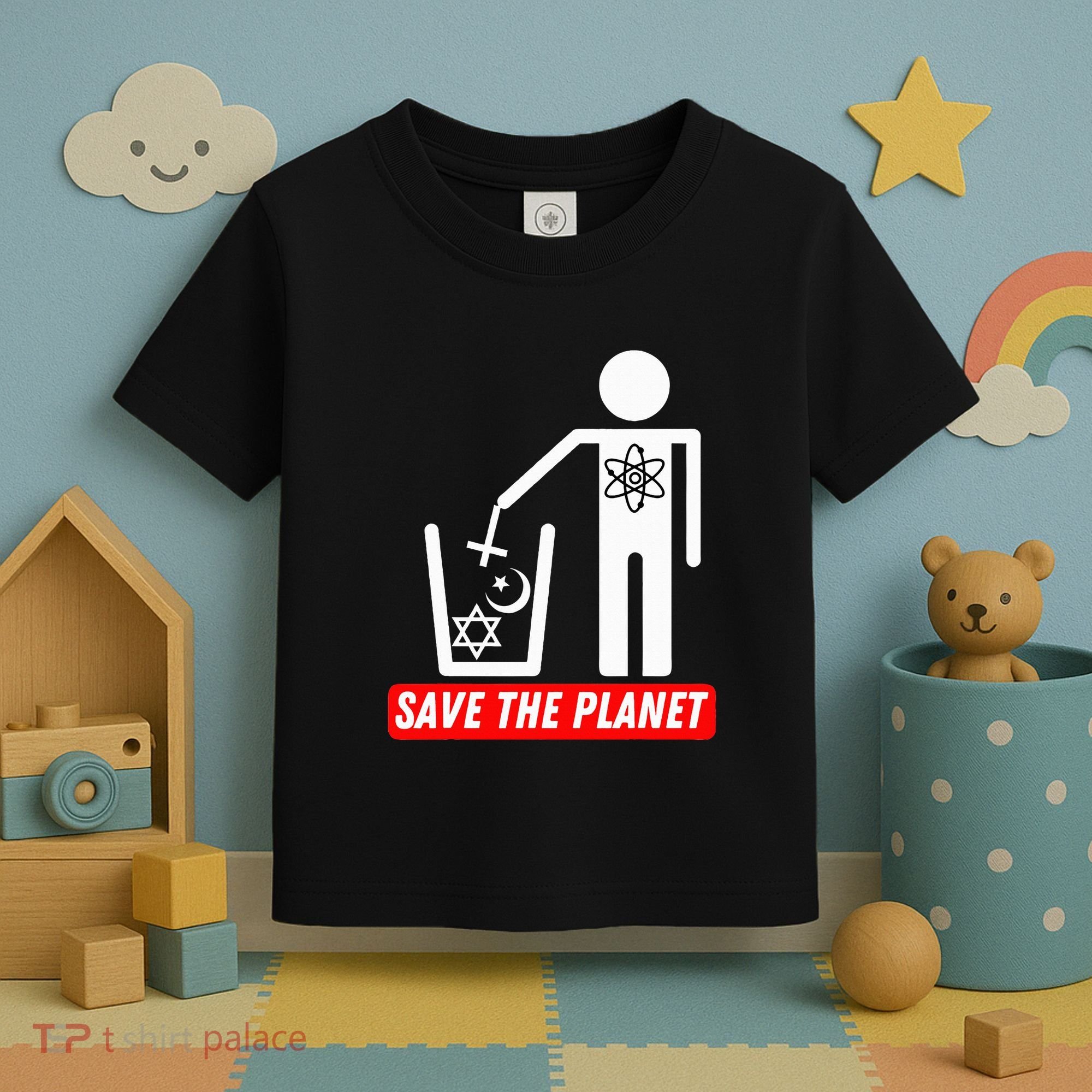 Save The Planet Humanist Anti Religion Atheist Atheism Toddler T-Shirt