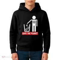 Save The Planet Humanist Anti Religion Atheist Atheism Kids Hoodie thumb 4