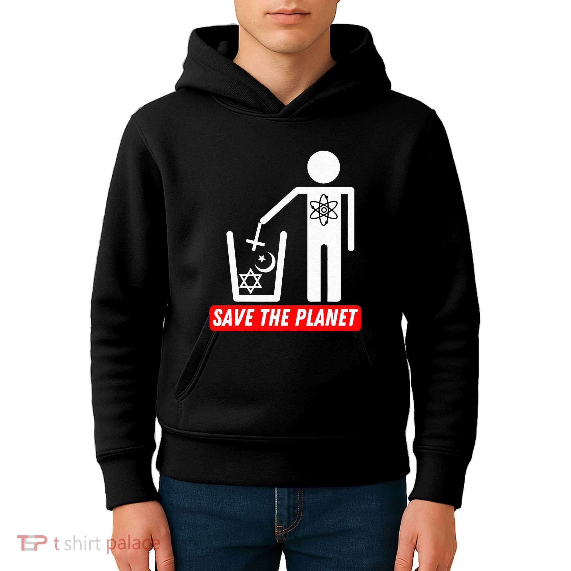 Save The Planet Humanist Anti Religion Atheist Atheism Kids Hoodie