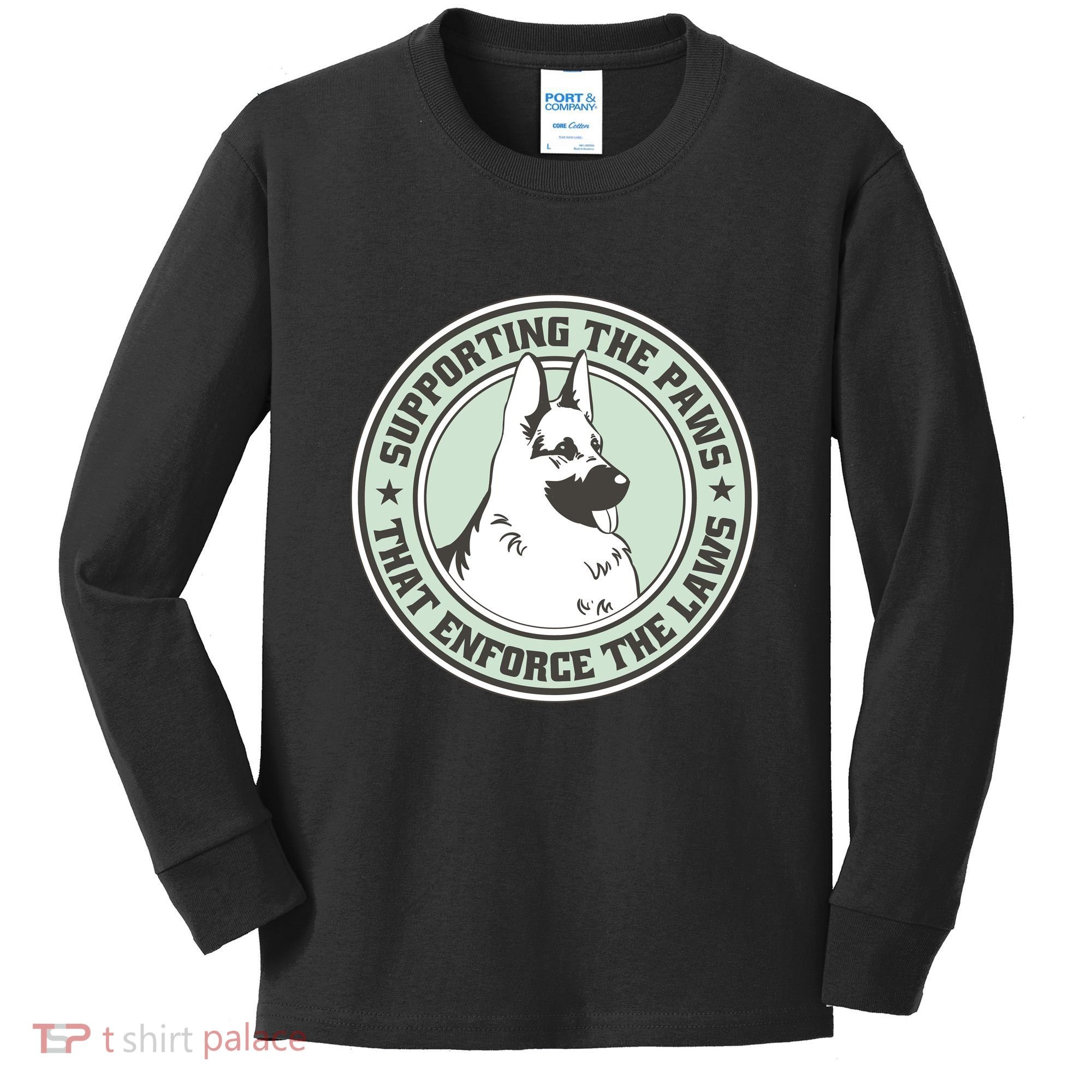 Supporting The Paws That Enforce The Laws Kids Long Sleeve Shirt