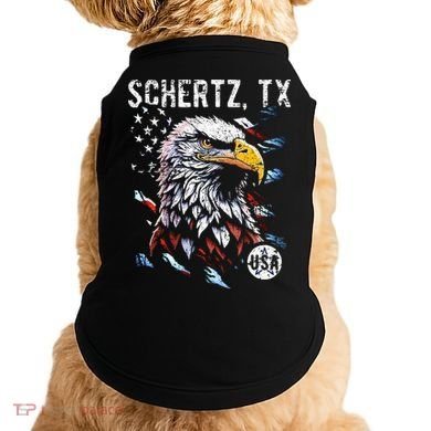 Schertz Texas Patriotic Eagle Usa Flag Doggie Tank