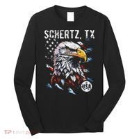 Schertz Texas Patriotic Eagle Usa Flag Long Sleeve Shirt thumb 0