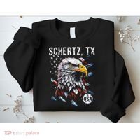 Schertz Texas Patriotic Eagle Usa Flag Sweatshirt thumb 2