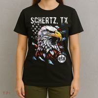 Schertz Texas Patriotic Eagle Usa Flag T-Shirt thumb 4