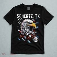 Schertz Texas Patriotic Eagle Usa Flag T-Shirt thumb 5