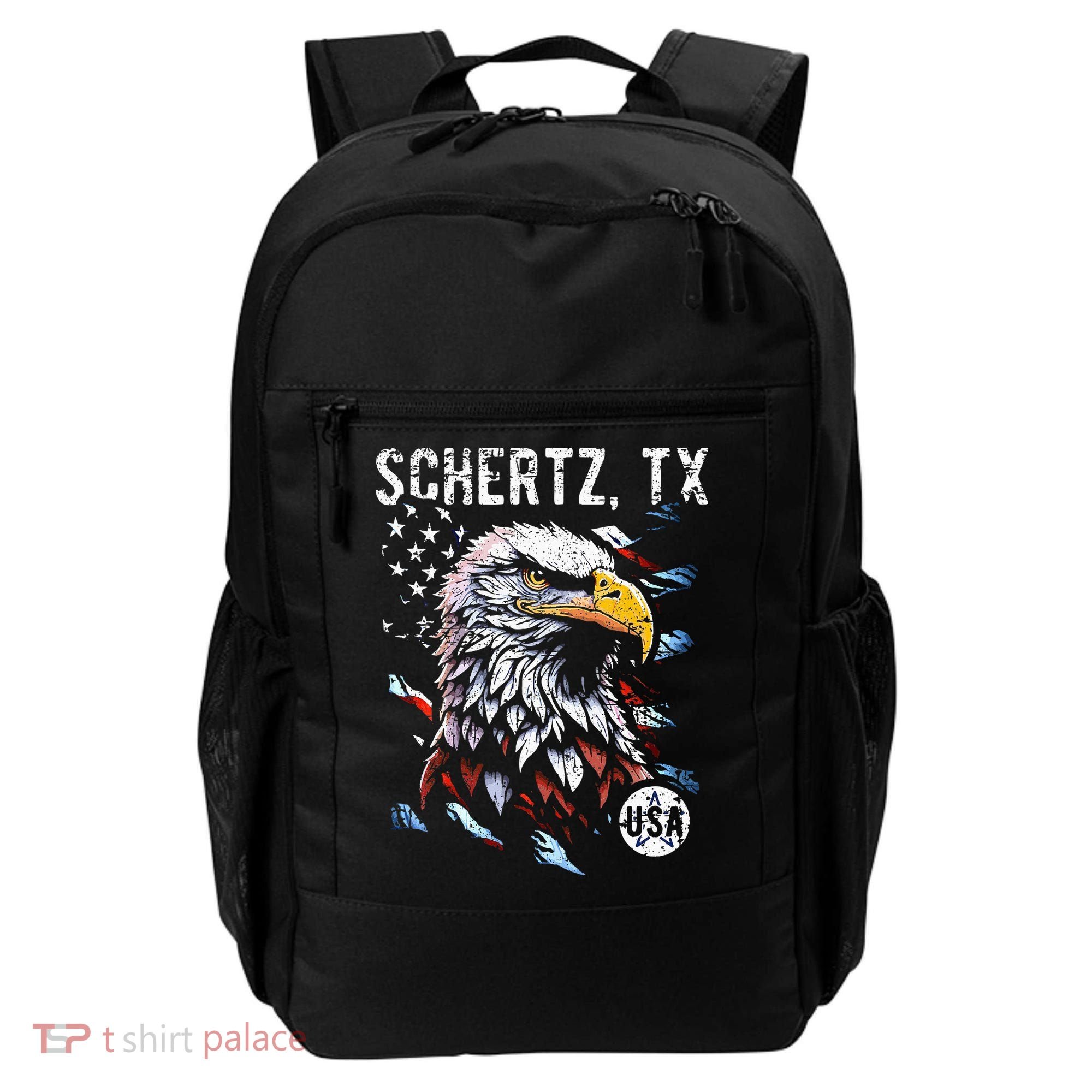 Schertz Texas Patriotic Eagle Usa Flag Backpack