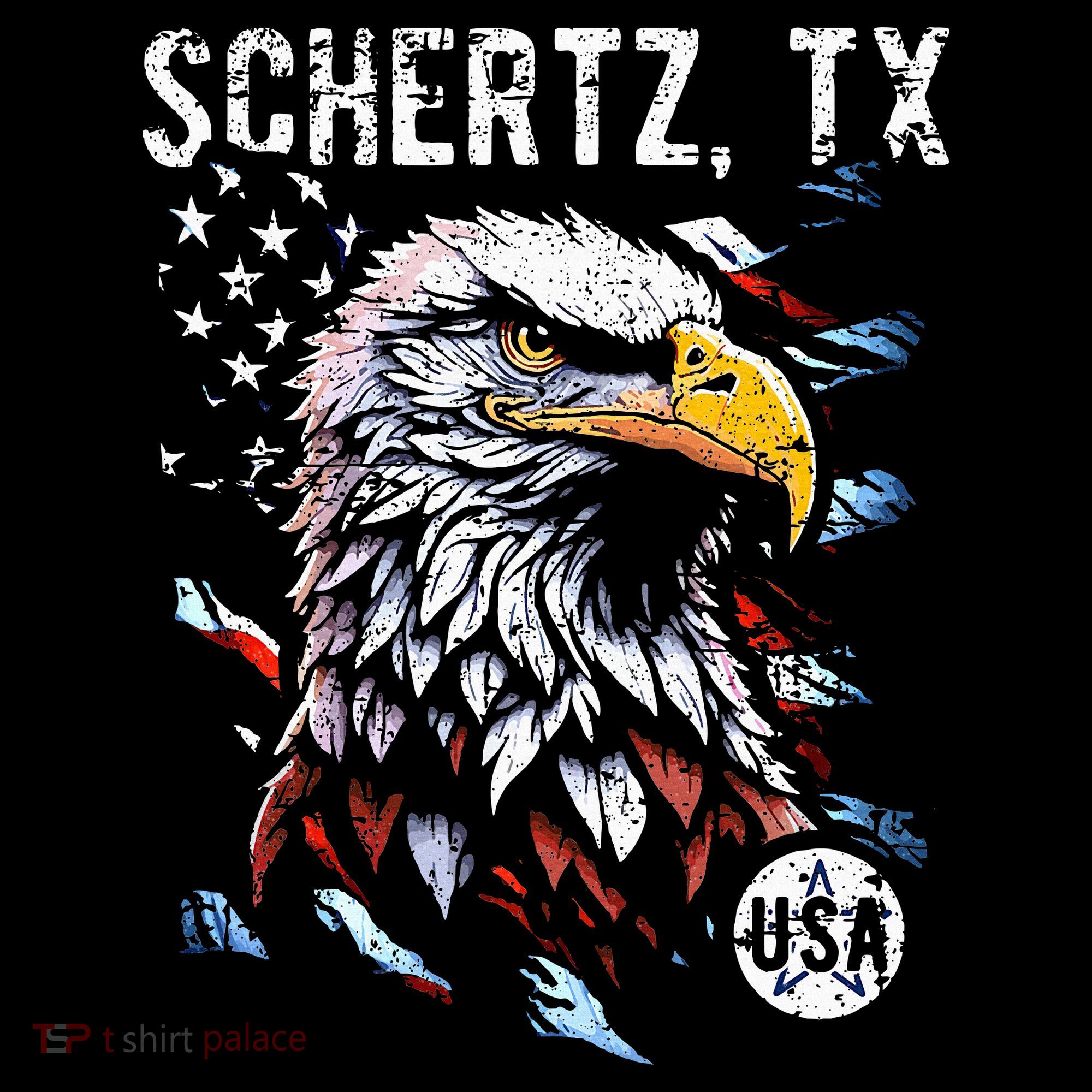 Schertz Texas Patriotic Eagle Usa Flag Coaster