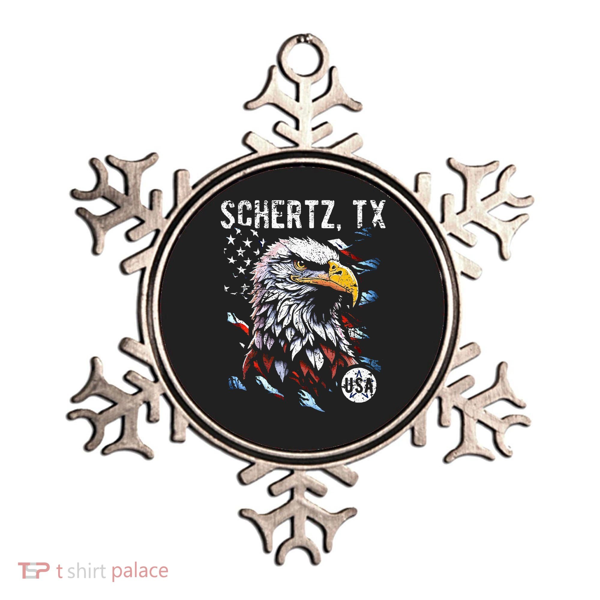 Schertz Texas Patriotic Eagle Usa Flag Ornament