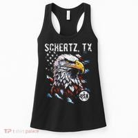 Schertz Texas Patriotic Eagle Usa Flag Women's Tank Top thumb 0