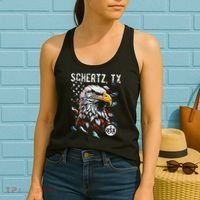 Schertz Texas Patriotic Eagle Usa Flag Women's Tank Top thumb 2