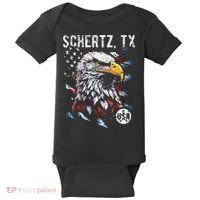 Schertz Texas Patriotic Eagle Usa Flag Baby Bodysuit thumb 0