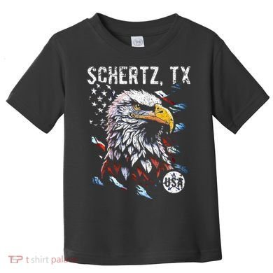 Schertz Texas Patriotic Eagle Usa Flag Toddler T-Shirt