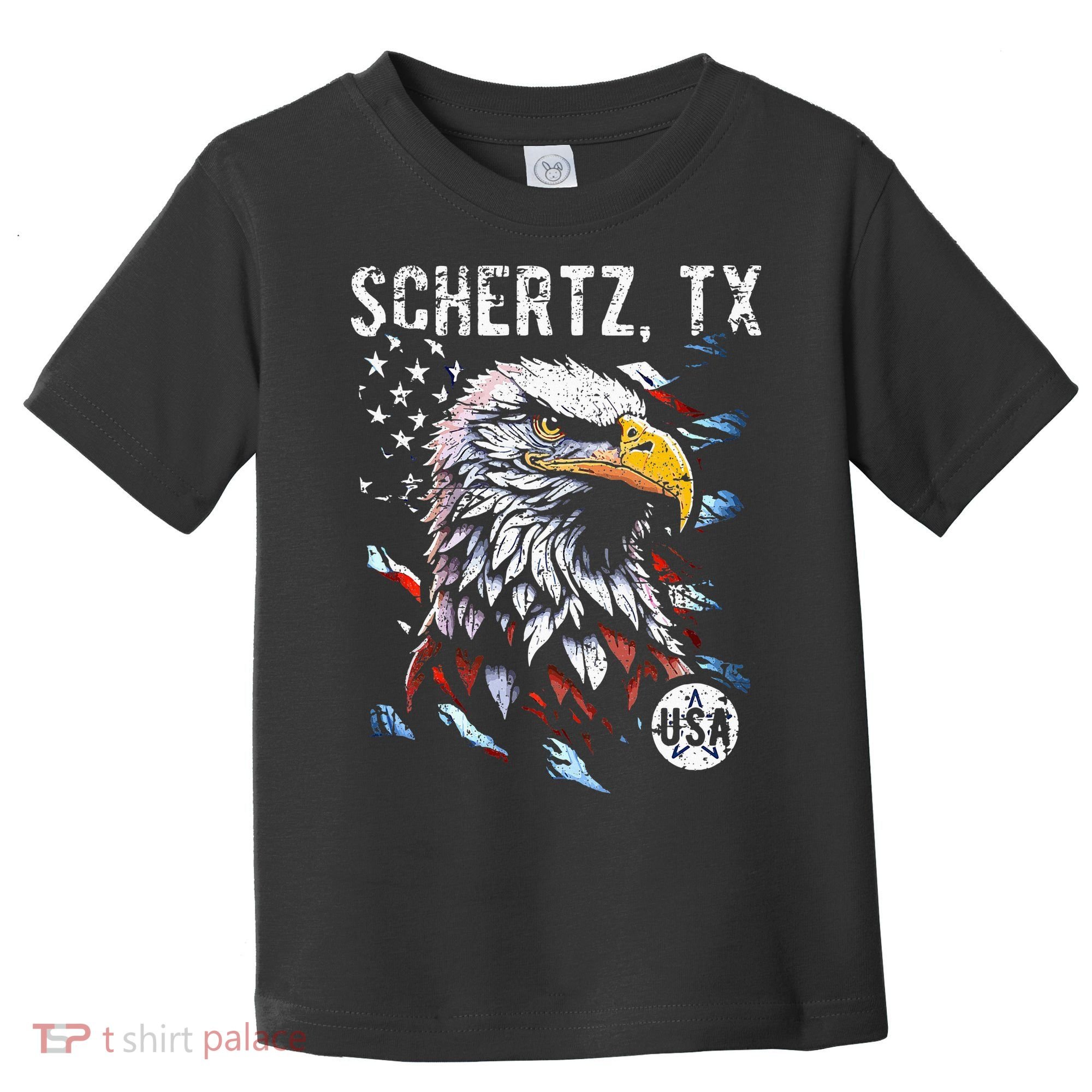 Schertz Texas Patriotic Eagle Usa Flag Toddler T-Shirt