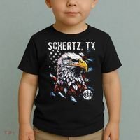 Schertz Texas Patriotic Eagle Usa Flag Toddler T-Shirt thumb 2