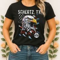 Schertz Texas Patriotic Eagle Usa Flag Women's T-Shirt thumb 2