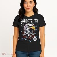 Schertz Texas Patriotic Eagle Usa Flag Women's T-Shirt thumb 4