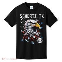 Schertz Texas Patriotic Eagle Usa Flag Kids T-Shirt thumb 0