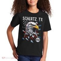 Schertz Texas Patriotic Eagle Usa Flag Kids T-Shirt thumb 2