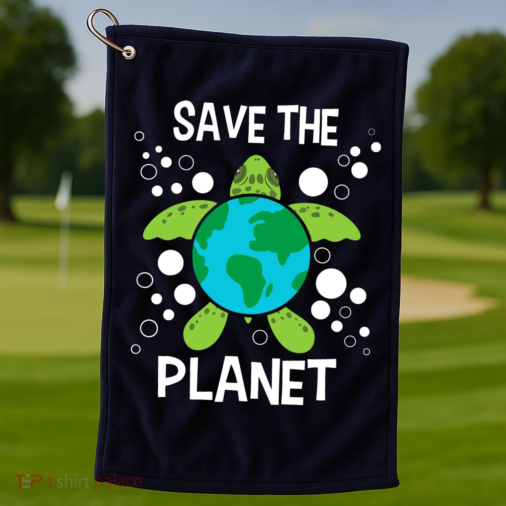 Save The Planet Environmental Protection Earth Day Climate Golf Towel