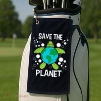 Save The Planet Environmental Protection Earth Day Climate Golf Towel thumb 2