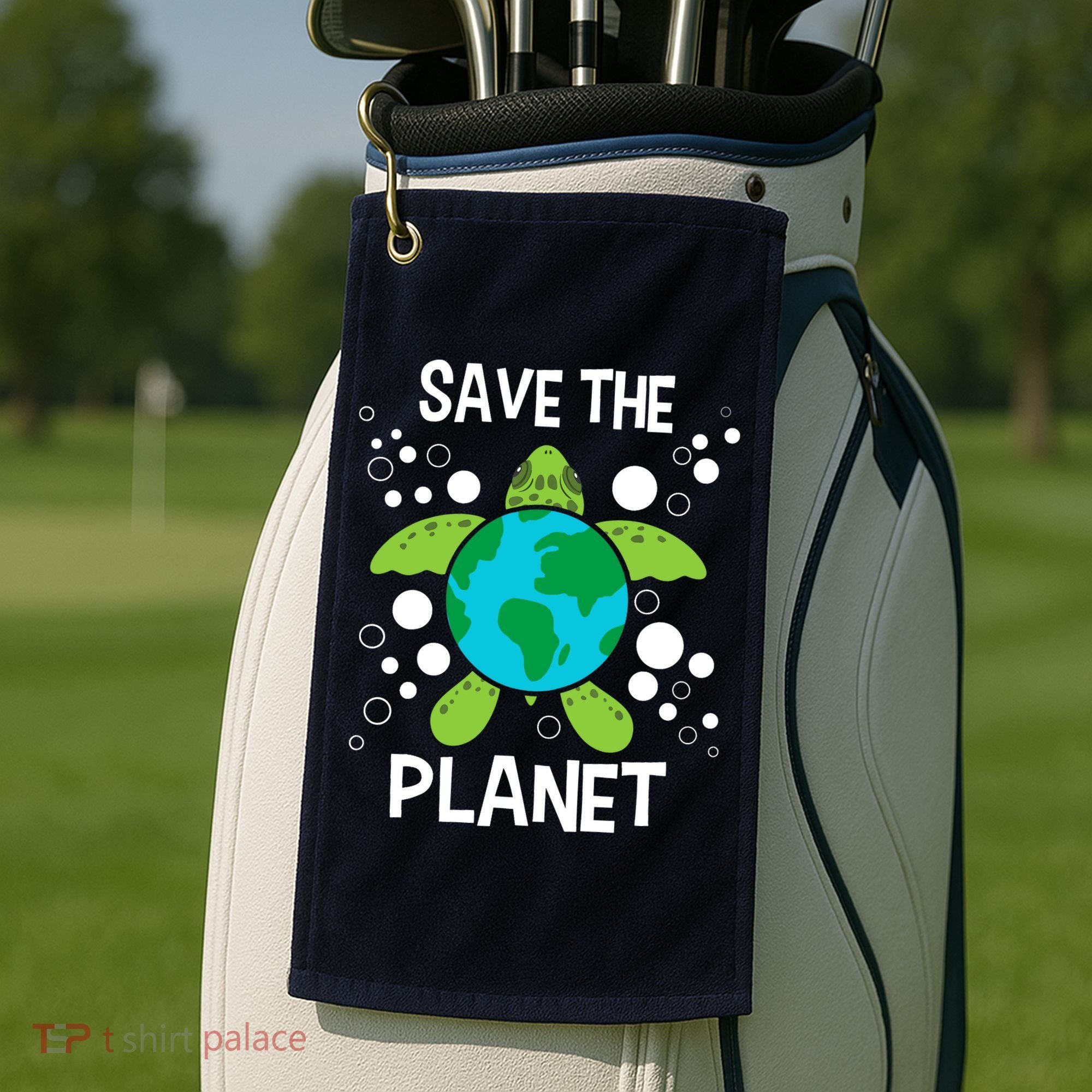 Save The Planet Environmental Protection Earth Day Climate Golf Towel