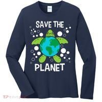 Save The Planet Environmental Protection Earth Day Climate Women's Long Sleeve Shirt thumb 0