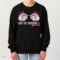 Save The Pumpkins Breast Cancer Awareness Halloween Women's Sweatshirt thumb 0