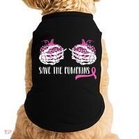 Save The Pumpkins Breast Cancer Awareness Halloween Doggie Tank thumb 0