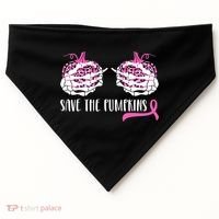 Save The Pumpkins Breast Cancer Awareness Halloween USA-Made Doggie Bandana thumb 0