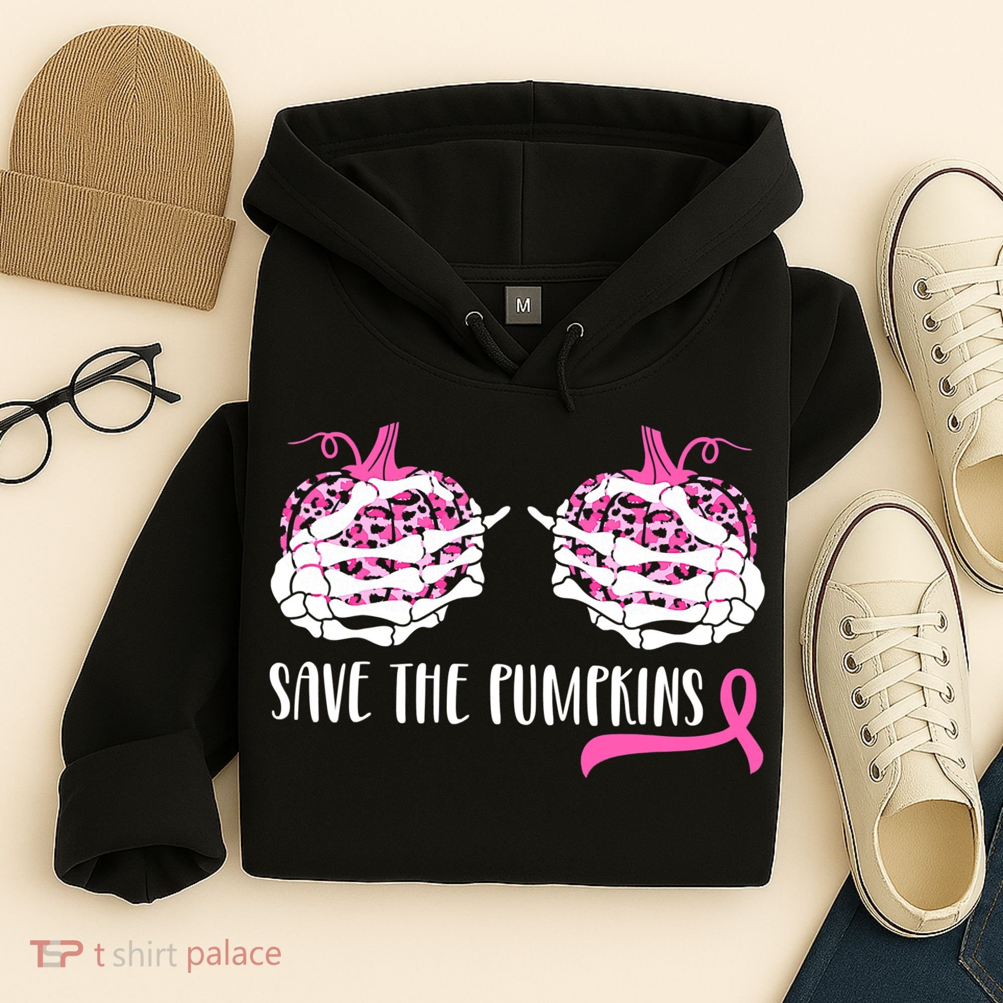 Save The Pumpkins Breast Cancer Awareness Halloween Hoodie