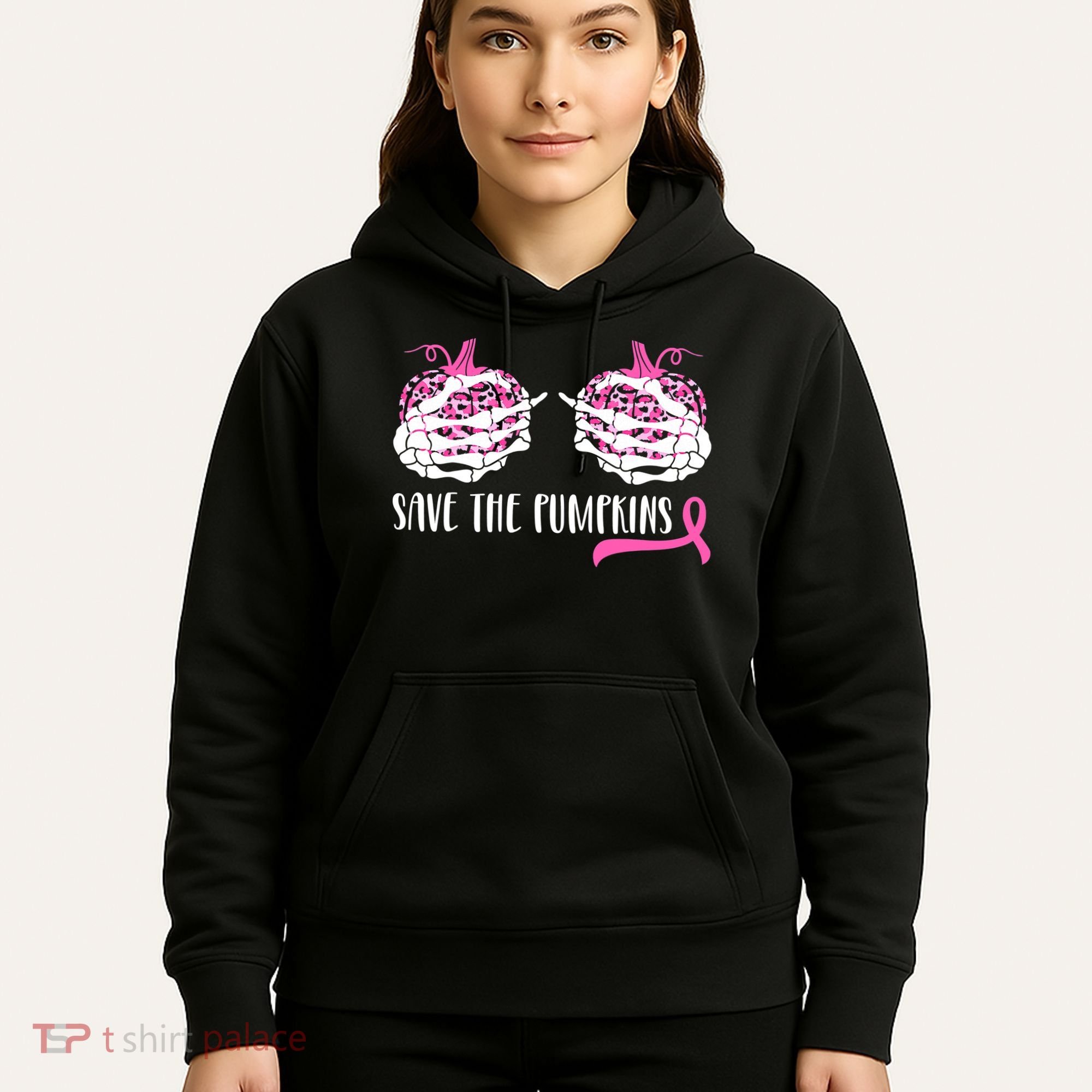 Save The Pumpkins Breast Cancer Awareness Halloween Hoodie