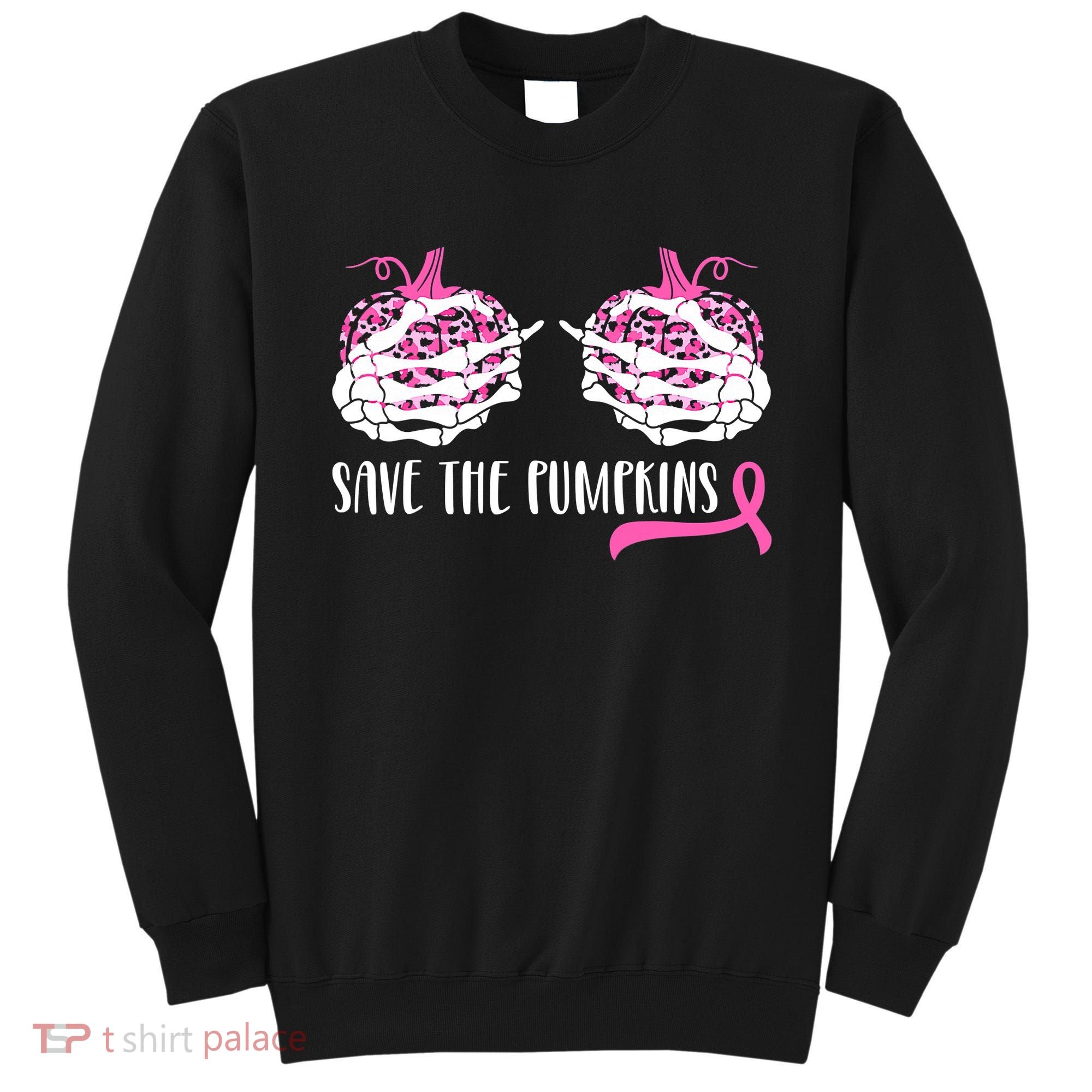 Save The Pumpkins Breast Cancer Awareness Halloween Sweatshirt