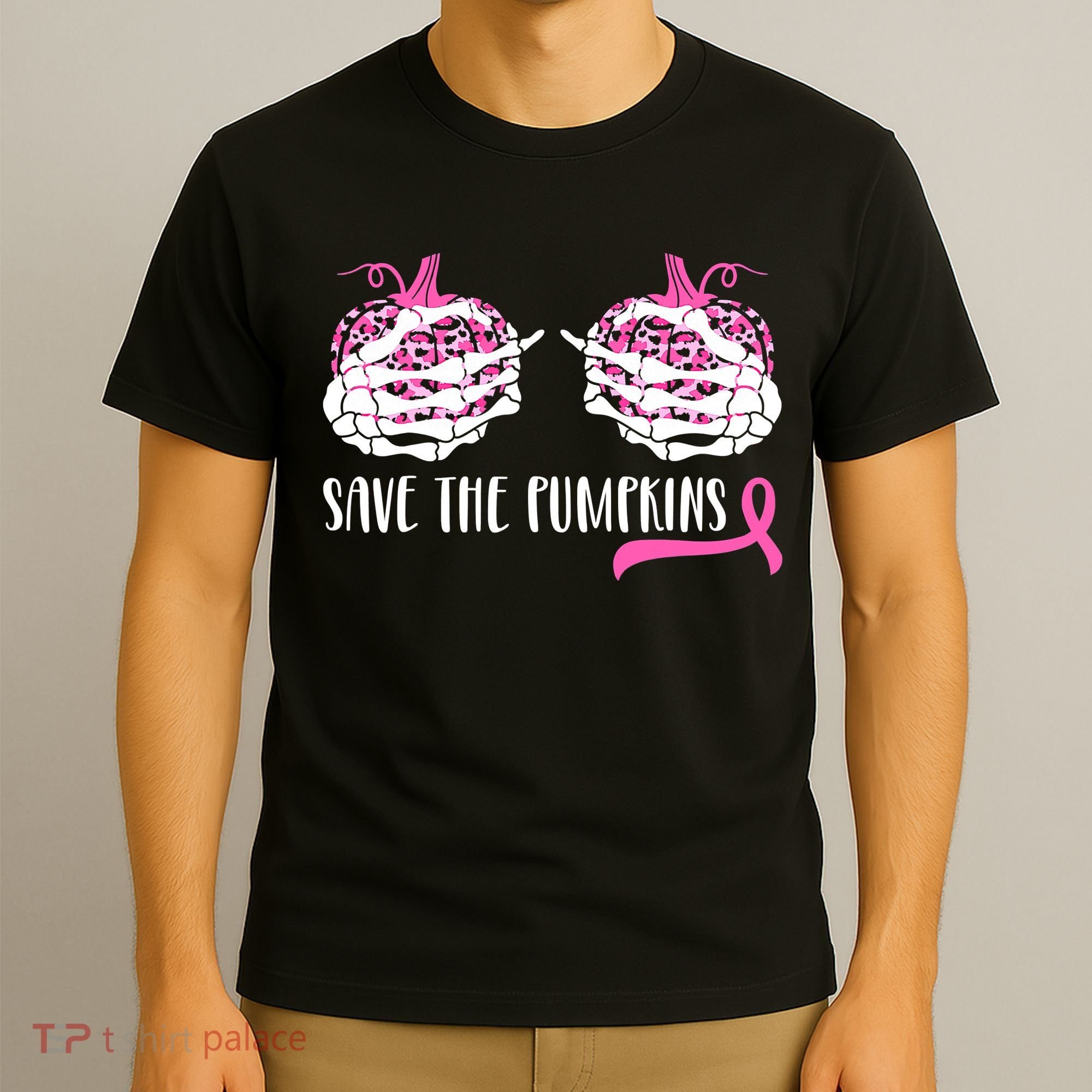 Save The Pumpkins Breast Cancer Awareness Halloween T-Shirt