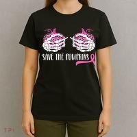 Save The Pumpkins Breast Cancer Awareness Halloween T-Shirt thumb 4