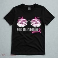 Save The Pumpkins Breast Cancer Awareness Halloween T-Shirt thumb 5