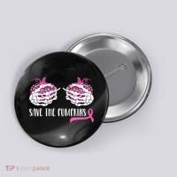 Save The Pumpkins Breast Cancer Awareness Halloween Button thumb 0