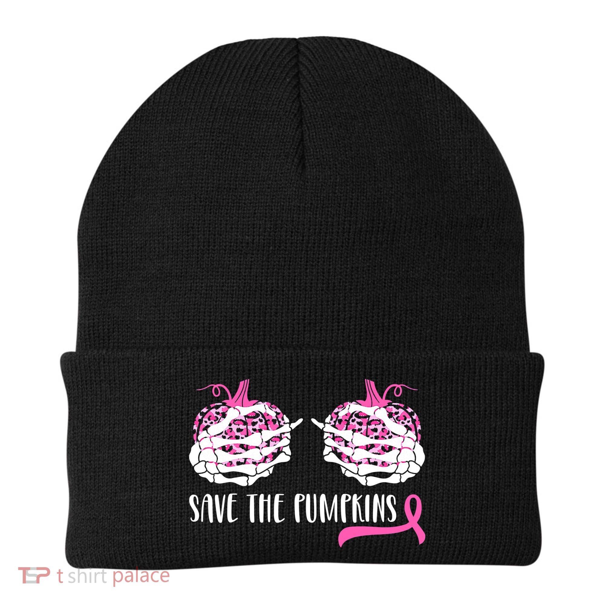 Save The Pumpkins Breast Cancer Awareness Halloween Beanie