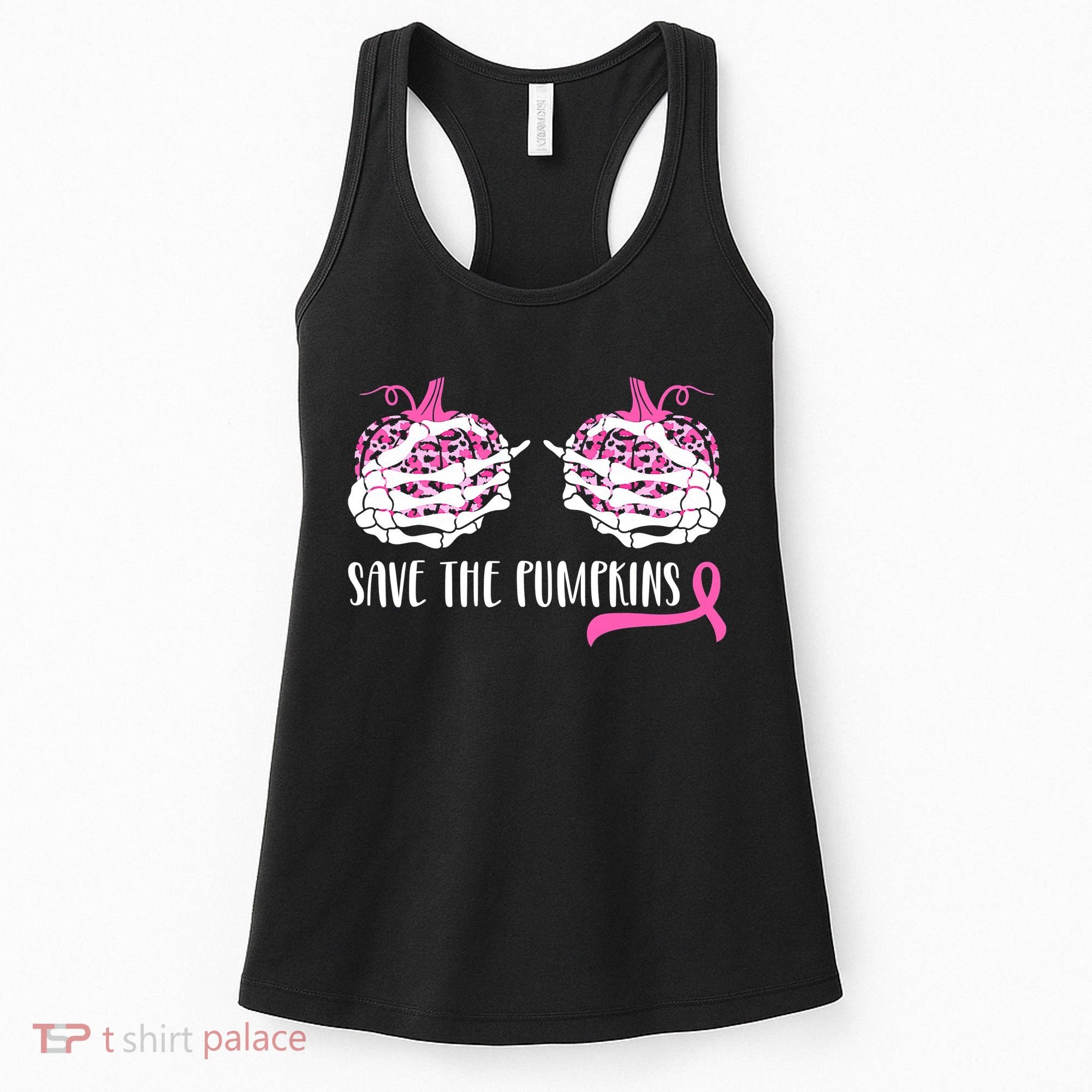 Save The Pumpkins Breast Cancer Awareness Halloween Women's Tank Top
