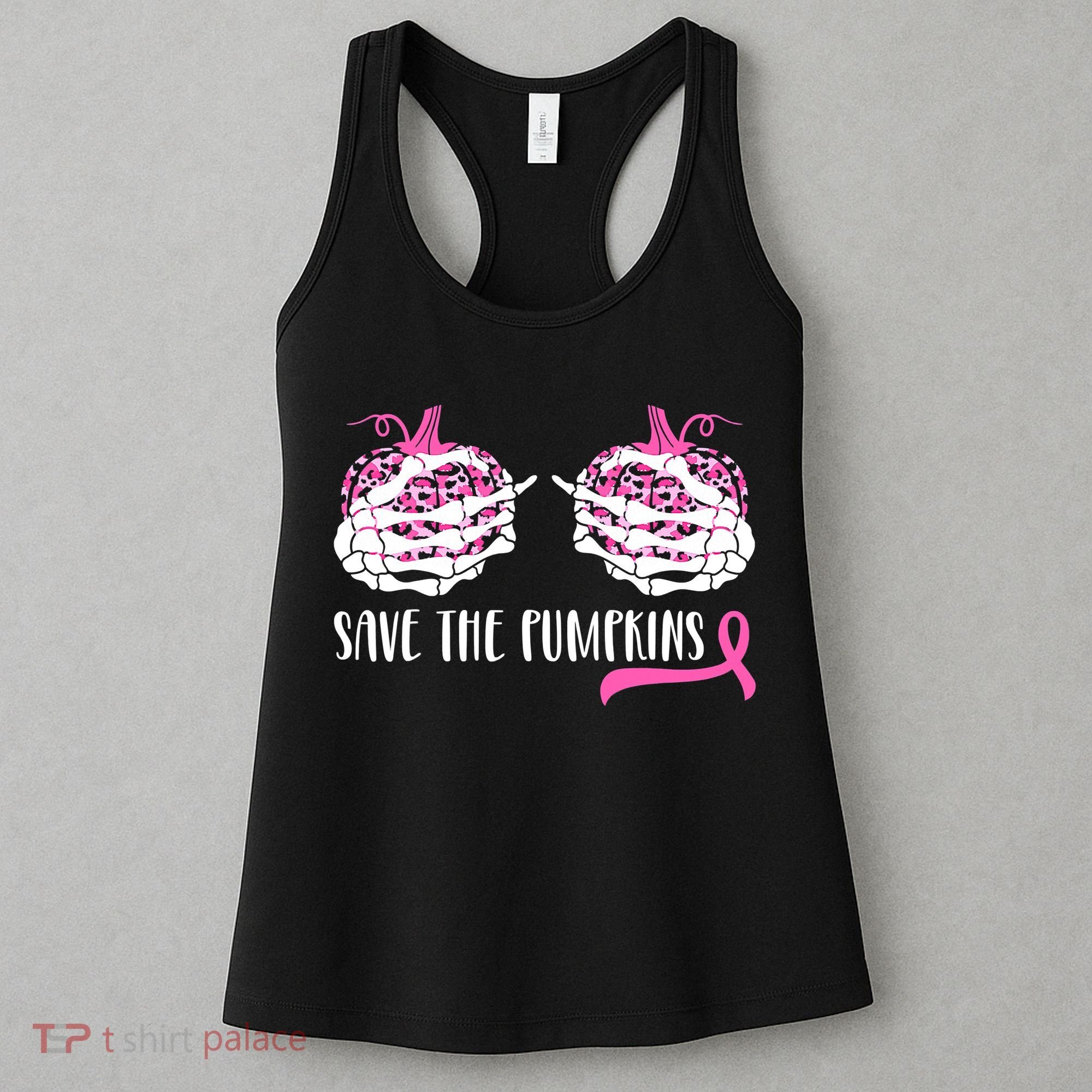 Save The Pumpkins Breast Cancer Awareness Halloween Women's Tank Top