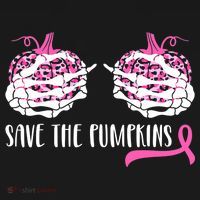 Save The Pumpkins Breast Cancer Awareness Halloween Women's Tank Top thumb 5