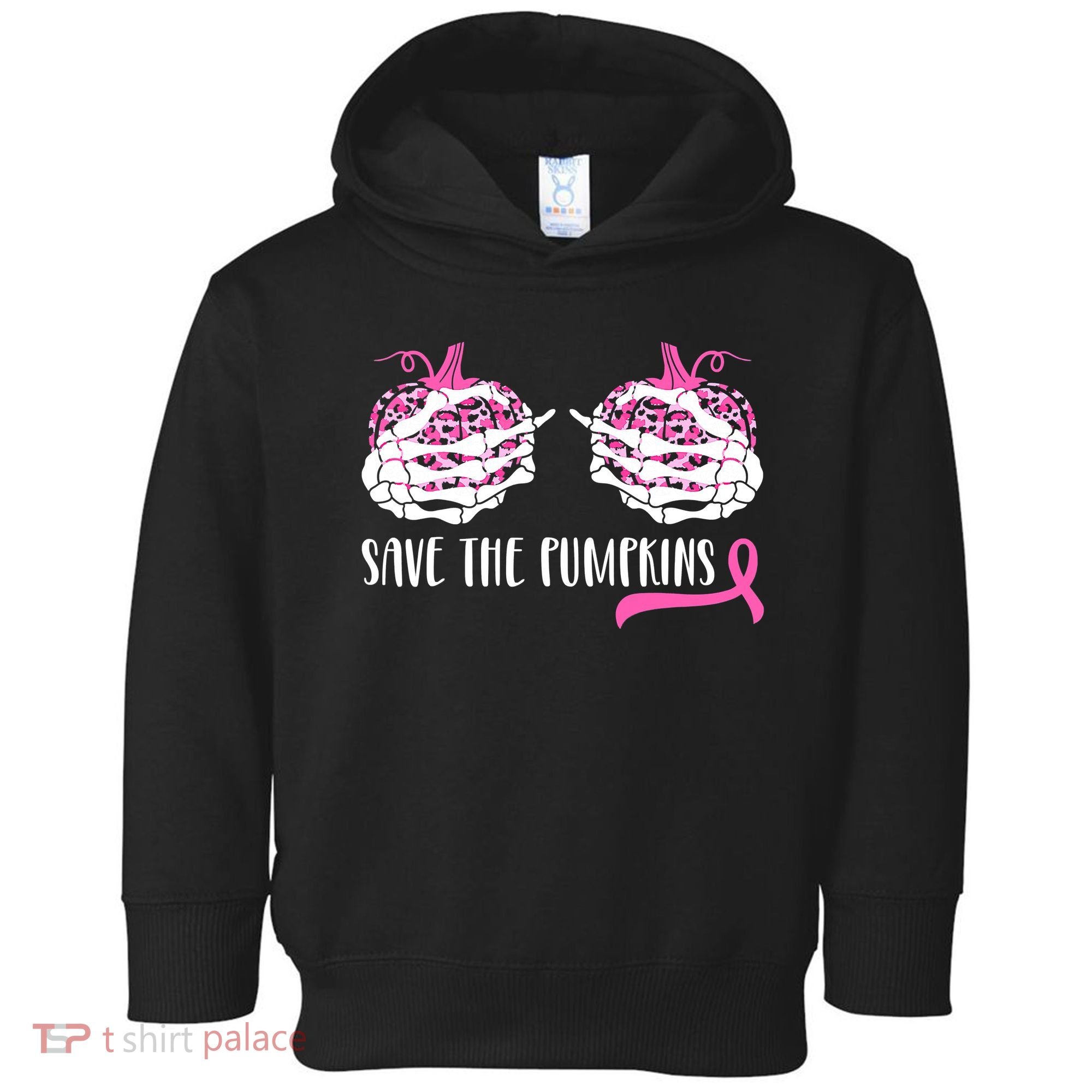 Save The Pumpkins Breast Cancer Awareness Halloween Toddler Hoodie
