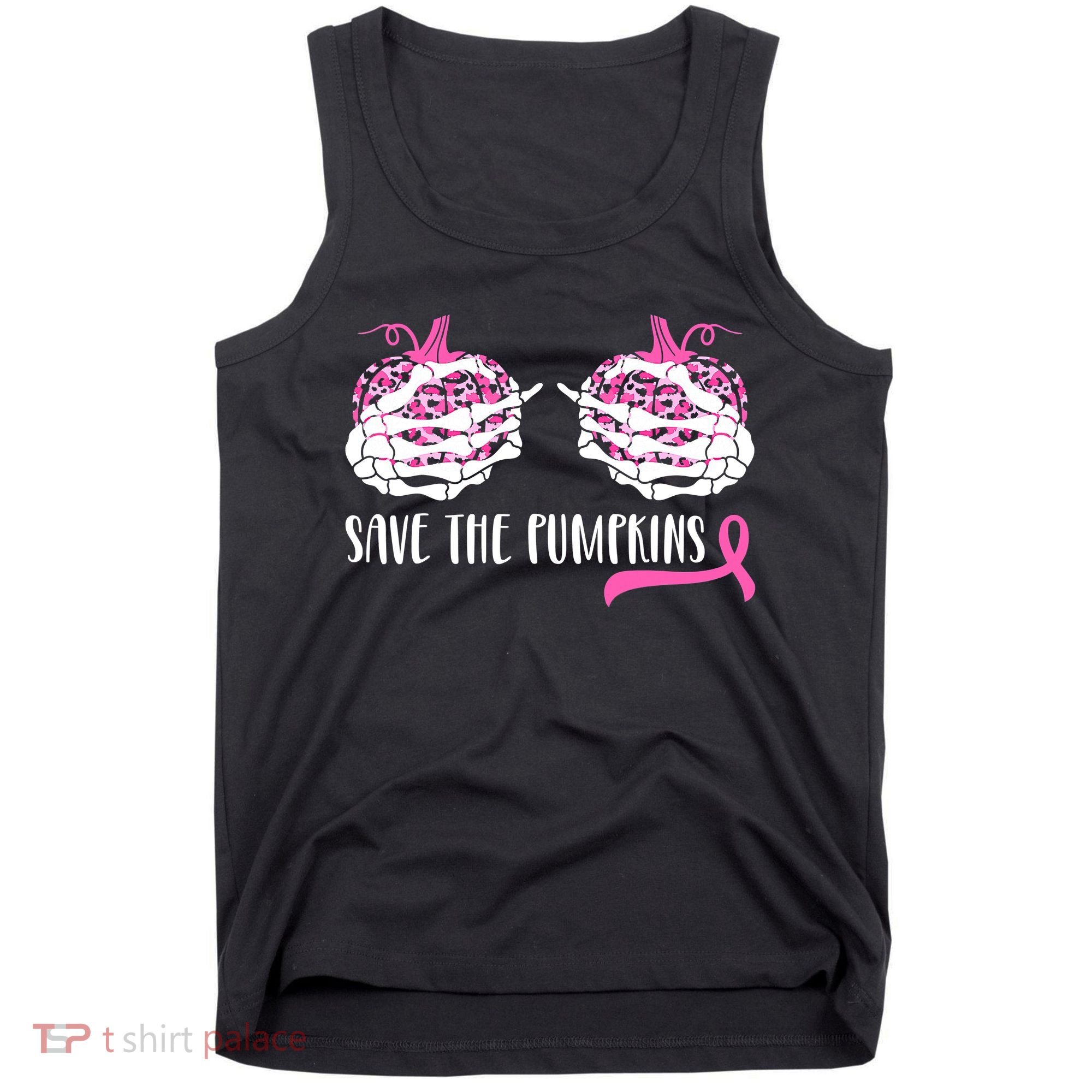 Save The Pumpkins Breast Cancer Awareness Halloween Tank Top
