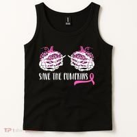 Save The Pumpkins Breast Cancer Awareness Halloween Tank Top thumb 2