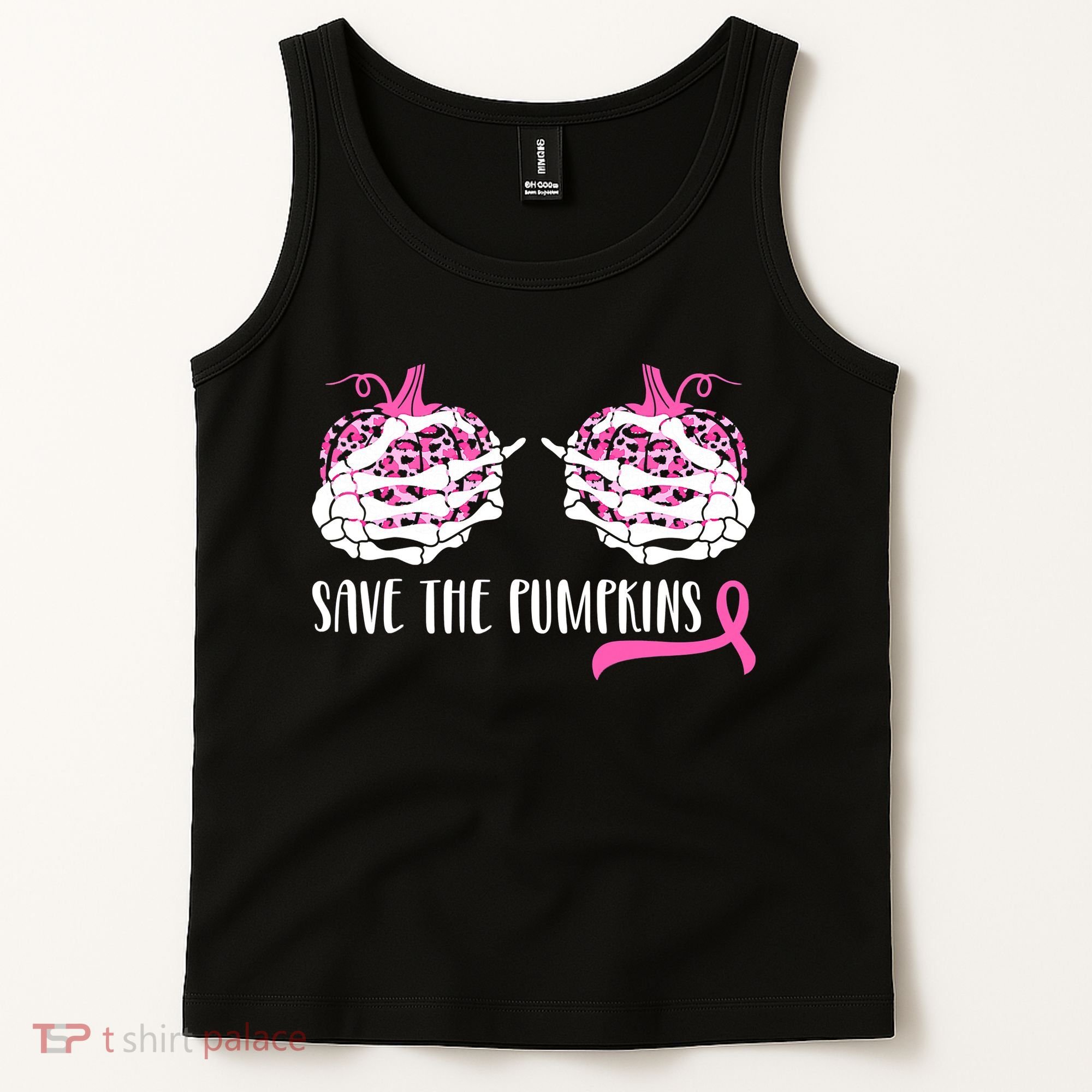 Save The Pumpkins Breast Cancer Awareness Halloween Tank Top