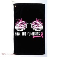 Save The Pumpkins Breast Cancer Awareness Halloween Golf Towel thumb 0