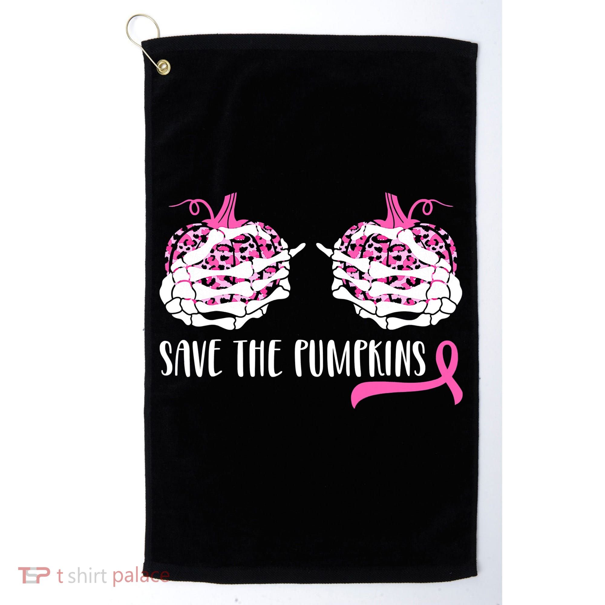 Save The Pumpkins Breast Cancer Awareness Halloween Golf Towel