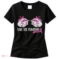 Save The Pumpkins Breast Cancer Awareness Halloween Women's T-Shirt thumb 0